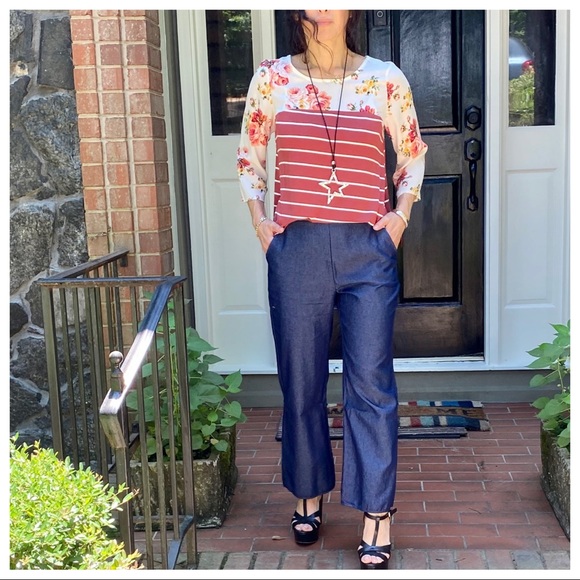 PRETTY STRIPED FLORAL TUNIC TOP - Picture 5 of 16